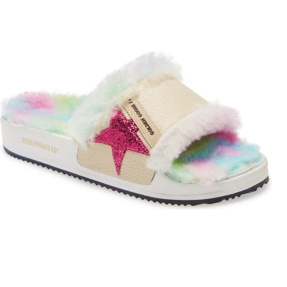 New Golden Goose Poolstar Genuine Shearling Slide